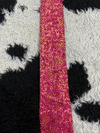 Narrow Hot Pink & Golden Paisley Tie