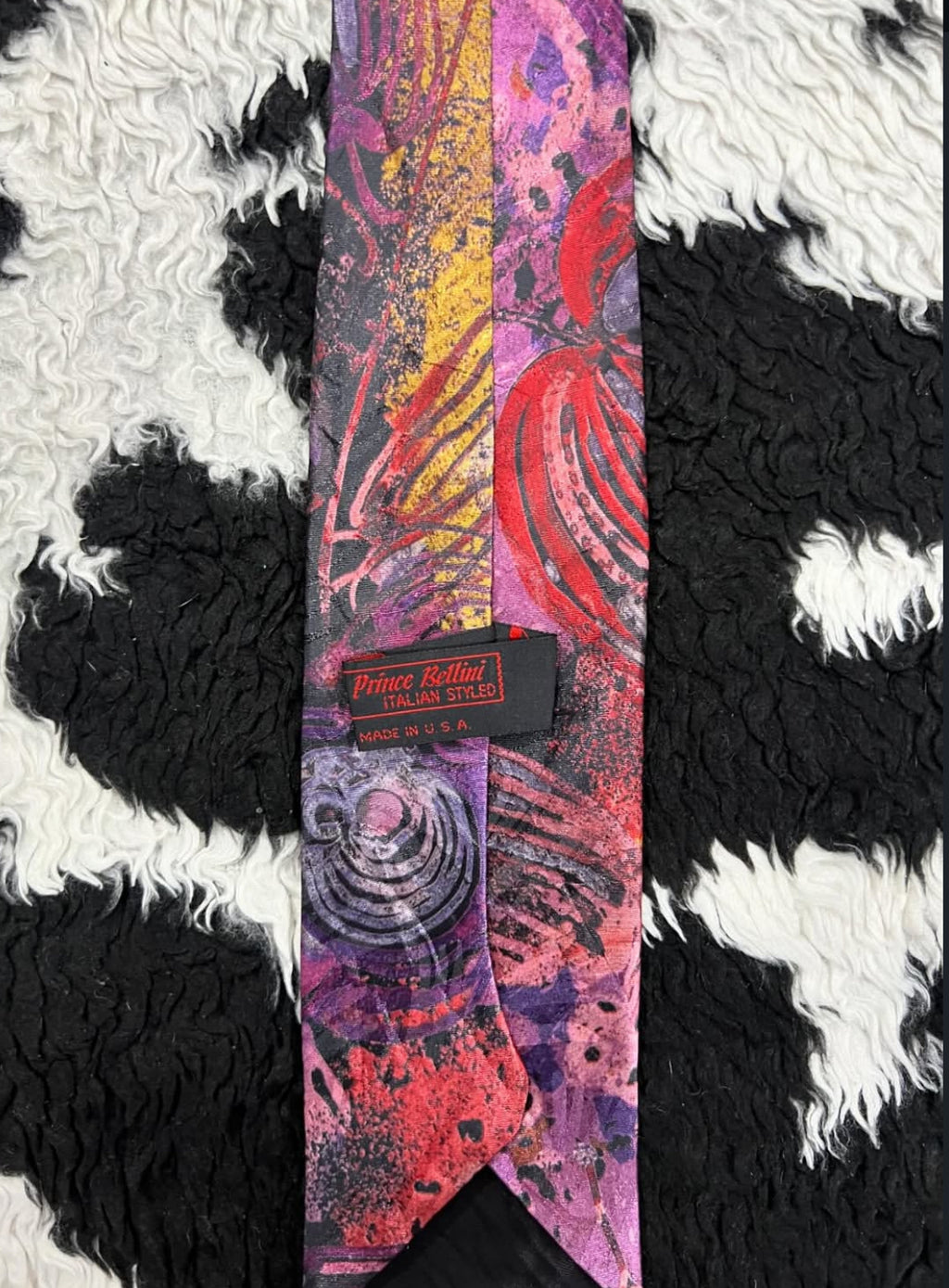 Prince Bellini Purple Abstract Tie