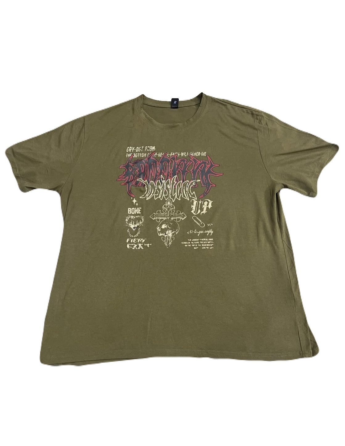 Grunge Army Green Tee (Large / Extra Large)