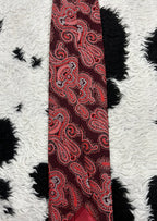 Red & Maroon Paisley Embroidered Tie