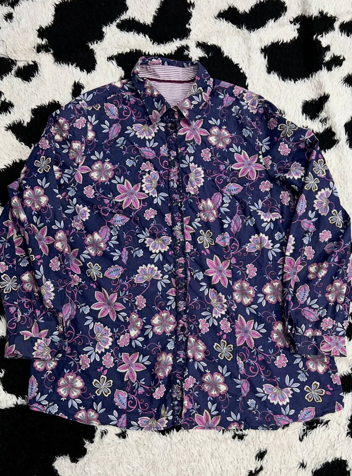 Purple Floral Buttonup