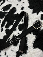 Black Studded Fabric Belt