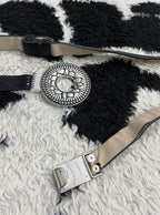 Silver Buckle Black Belt