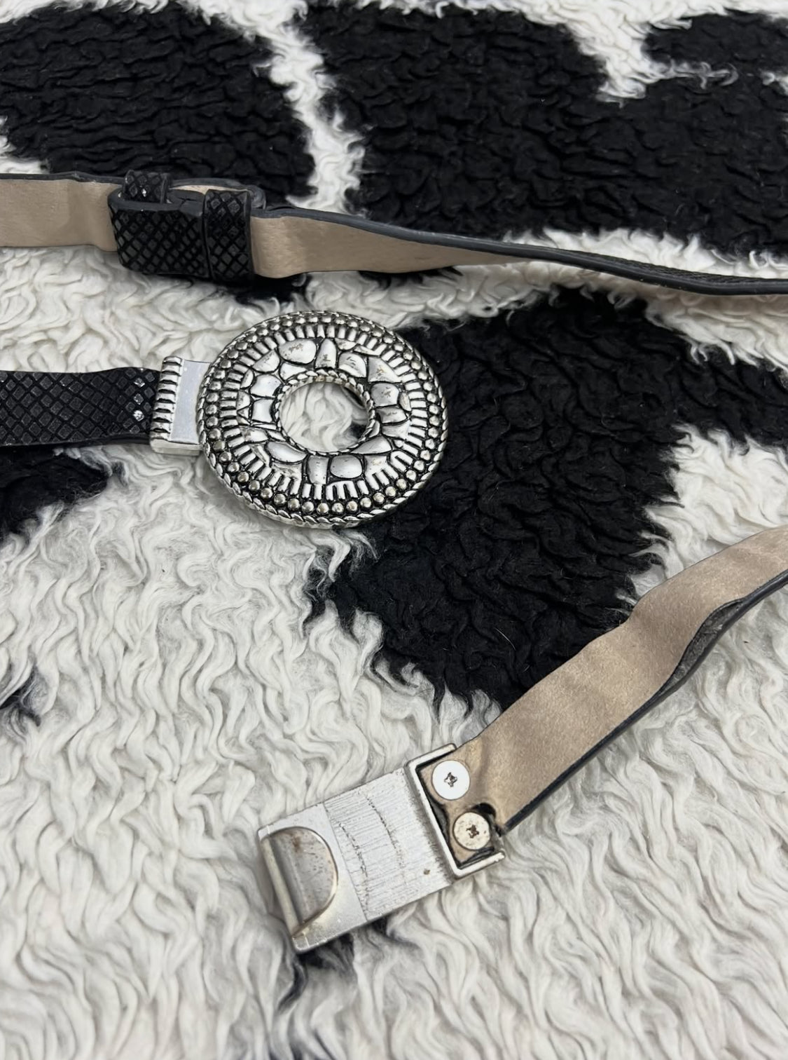 Silver Buckle Black Belt