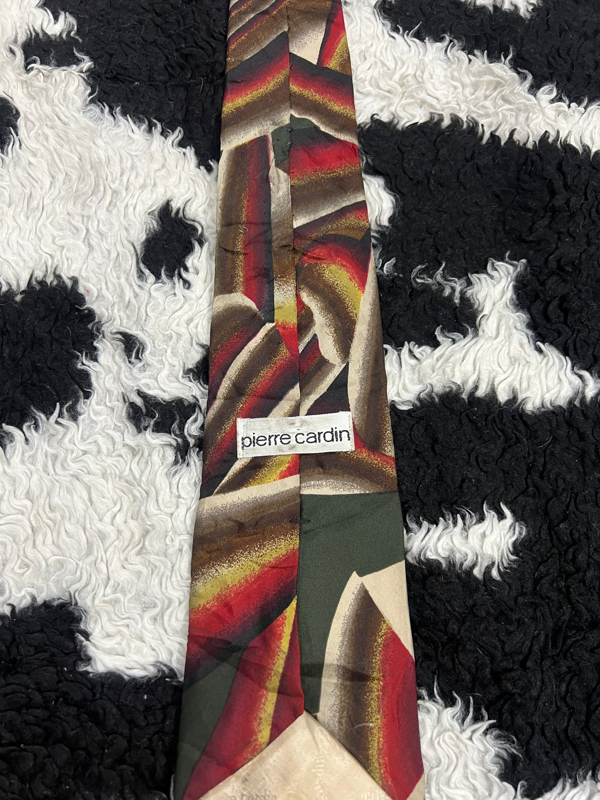 Pierre Cardin Abstract Red & Brown Tie