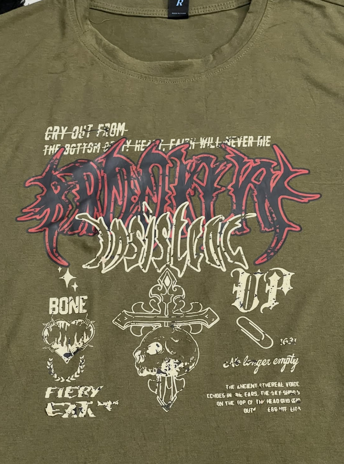 Grunge Army Green Tee (Large / Extra Large)