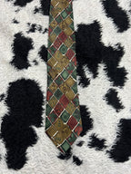 Brown & Green Boxy Tie