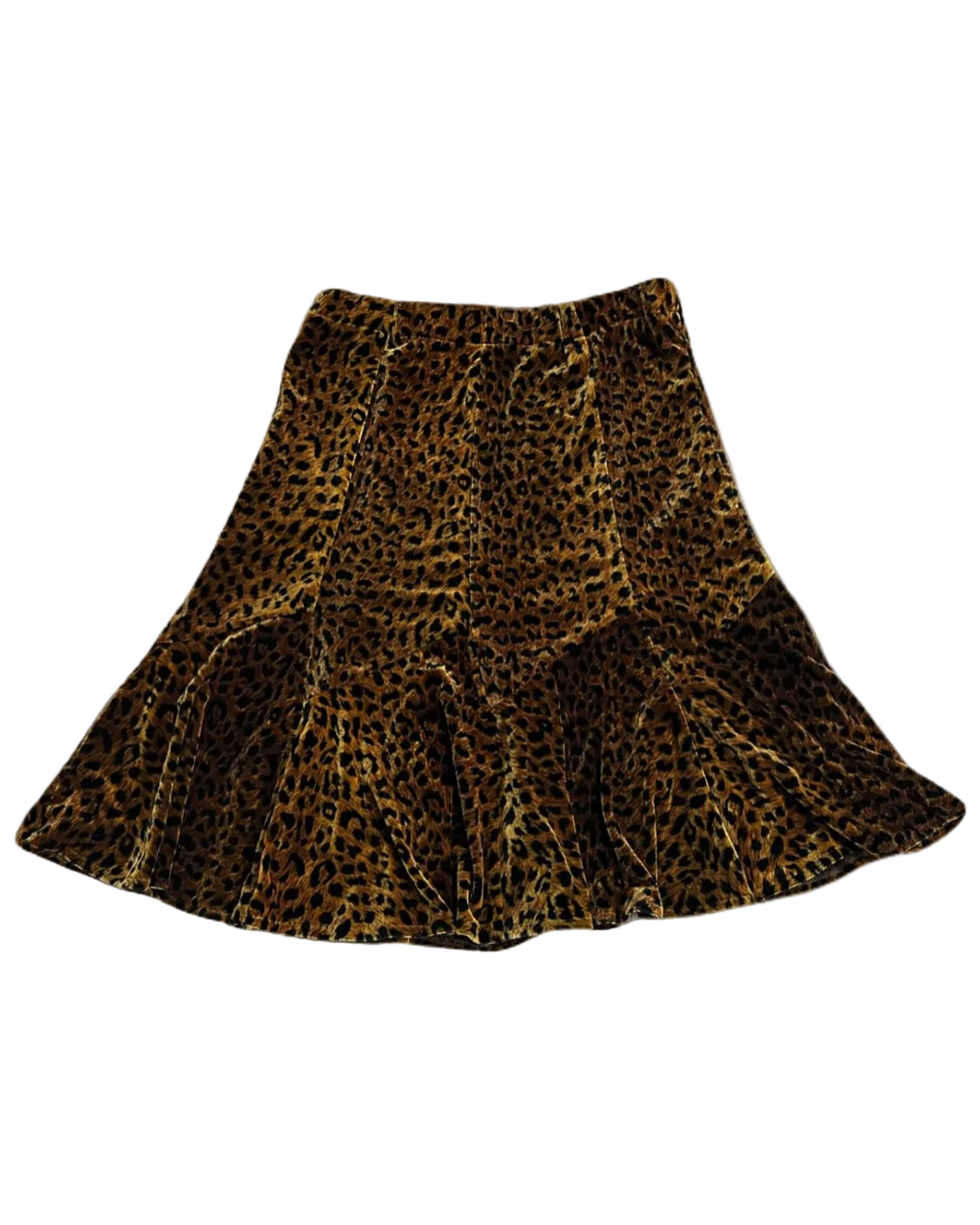 Cheetah Print Velvet Skirt