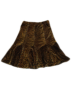 Cheetah Print Velvet Skirt