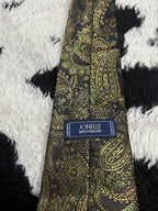 Jonelle Black Shiny Embroidered Paisley Tie