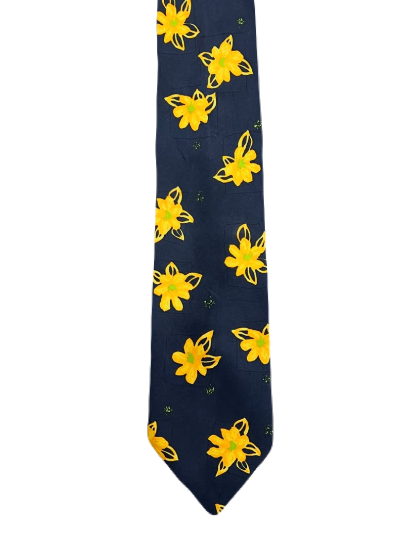Blue & Yellow Flowers Tie