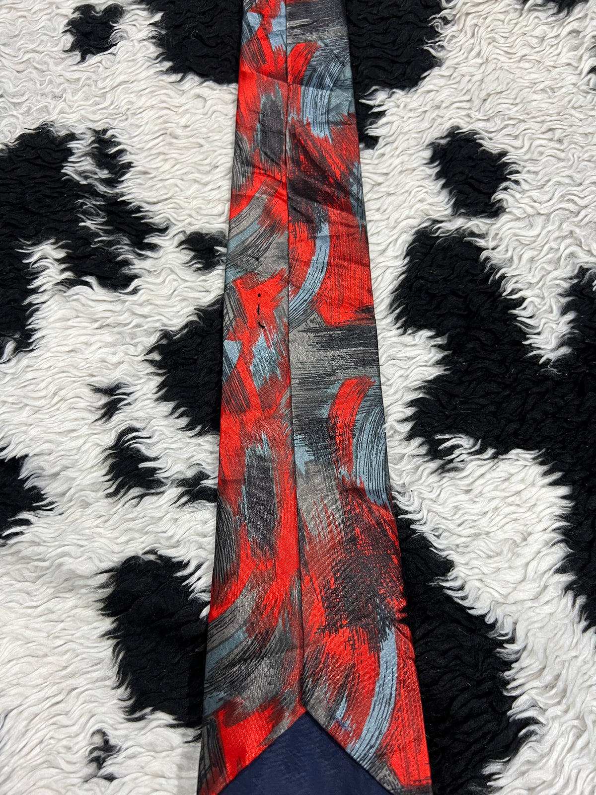 Red & Grey Abstract Tie