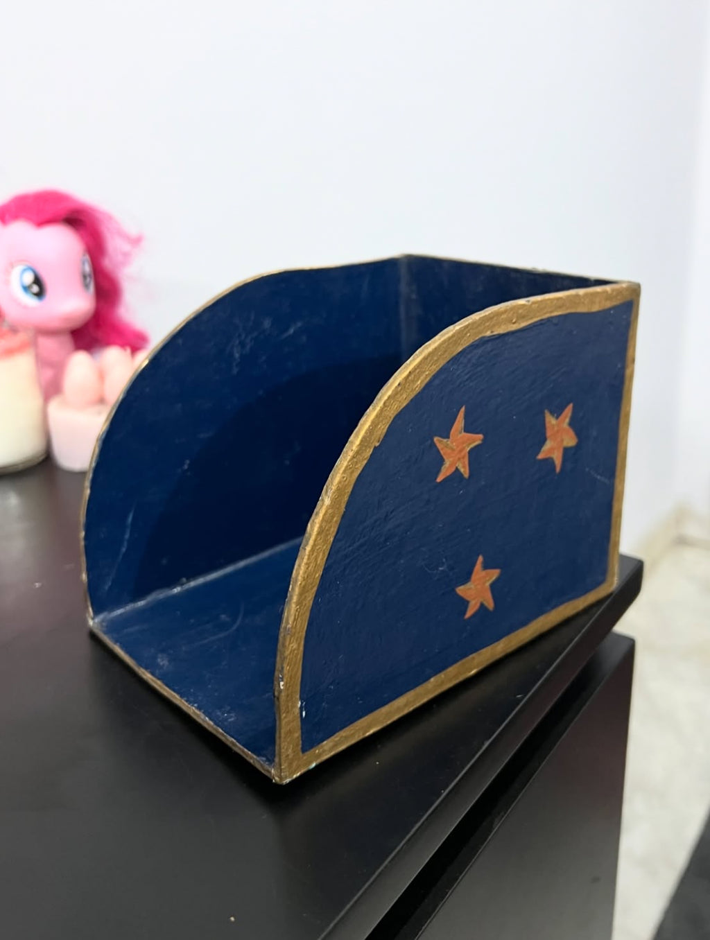 Vintage Wooden Celestial Book/File Holder
