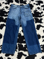Double-Shaded Spray Painted Pockets Blue Denims (Waist 32)