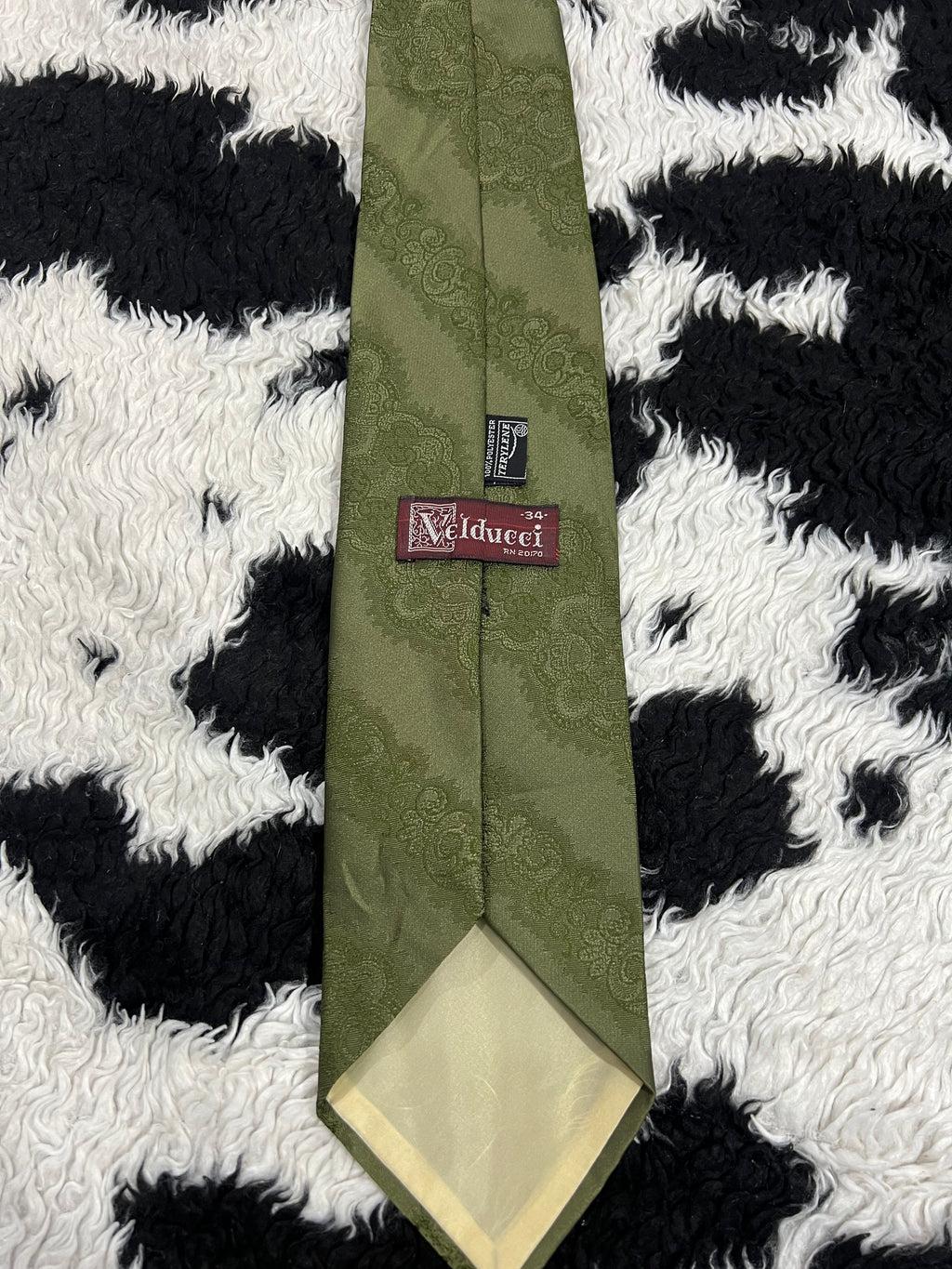 Velducci Green Embroidered Tie
