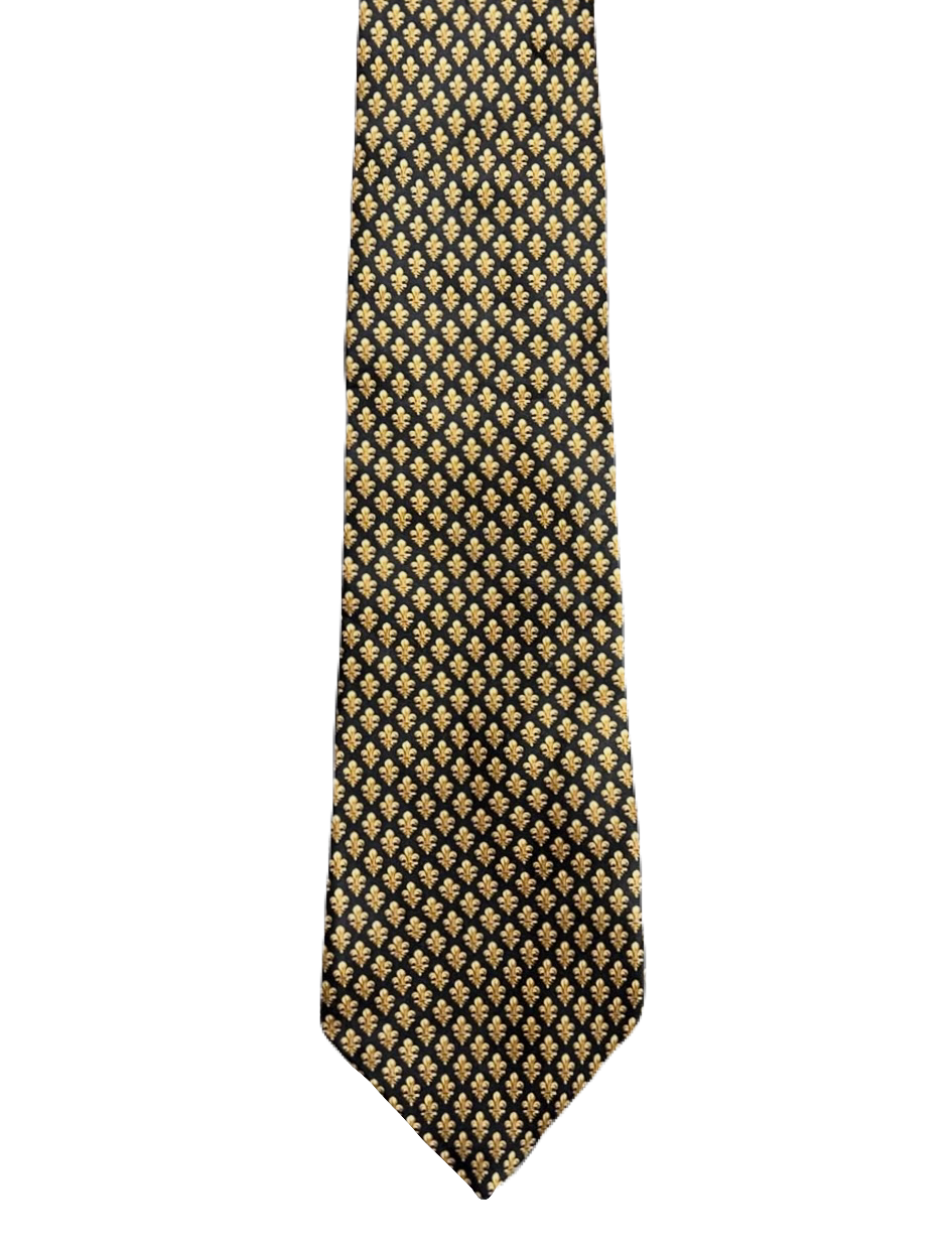 Black & Gold Fleur-de-lis Tie