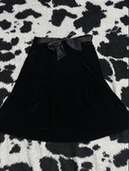 Bow Black Velvet Skirt