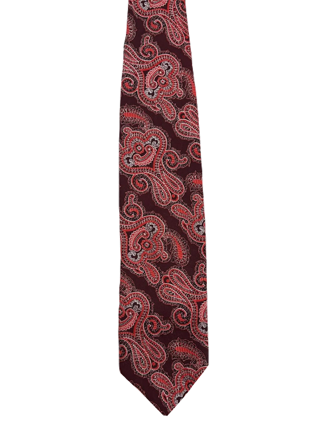 Red & Maroon Paisley Embroidered Tie