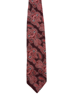 Red & Maroon Paisley Embroidered Tie
