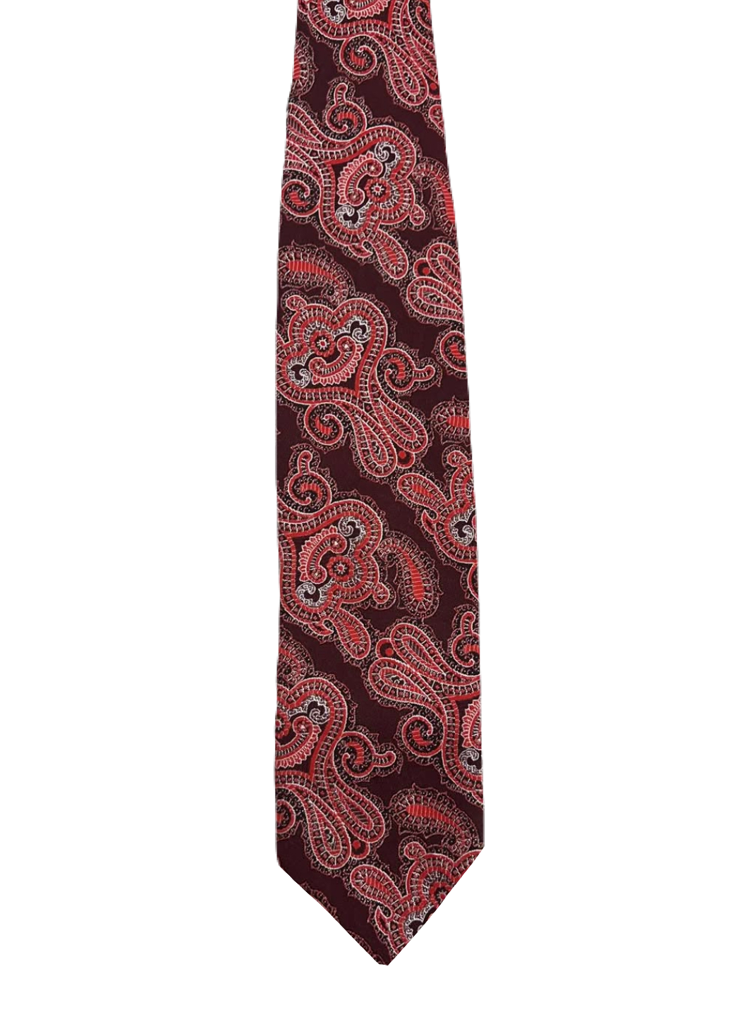 Red & Maroon Paisley Embroidered Tie