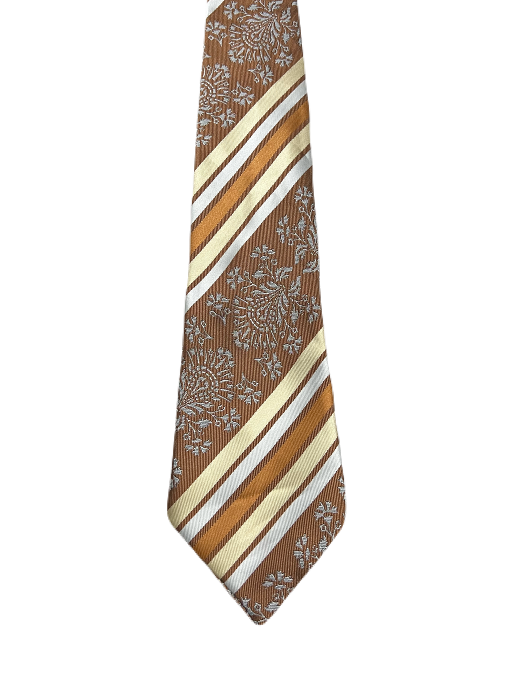 Brown Embroidered Tie