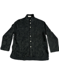 Black Textured Paisley Buttonup