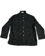 Black Textured Paisley Buttonup