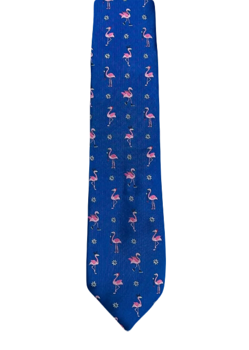 Flamingos Embroidered Tie