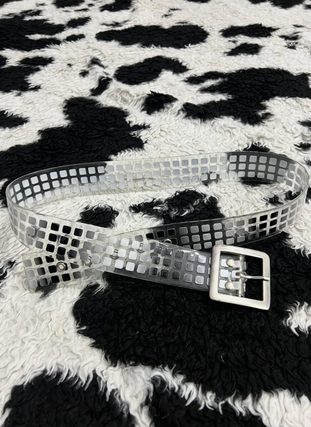 Transparent Black & White & Grey Belt