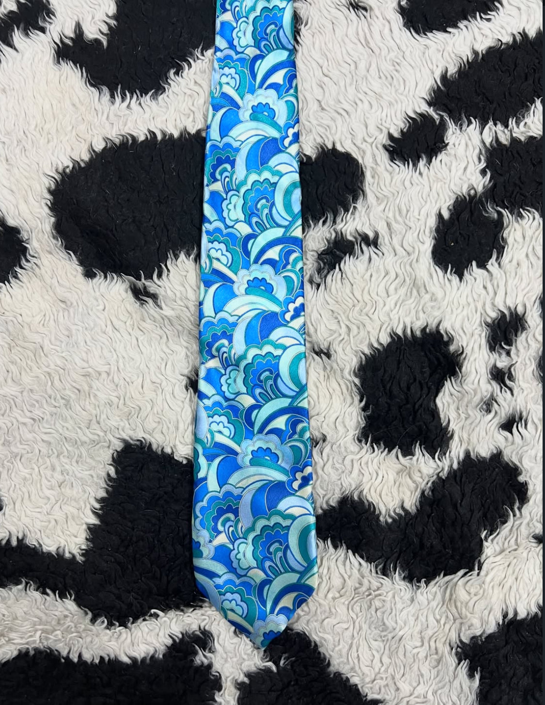 Abstract Blue Floral Tie