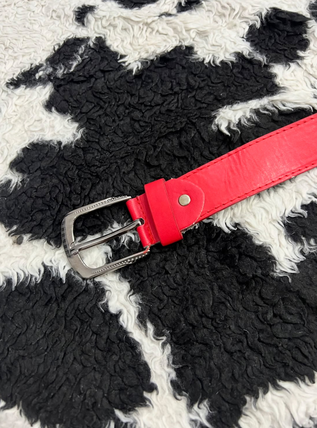 Vibrant Red Plain Belt