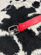 Vibrant Red Plain Belt