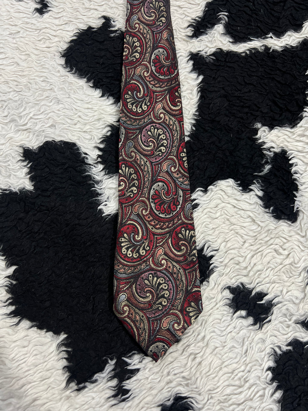 Rael Brook Red & Brown Embroidered Narrow Tie