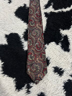 Rael Brook Red & Brown Embroidered Narrow Tie