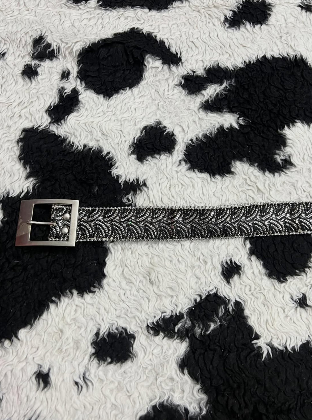 Black Laced Glitter Belt