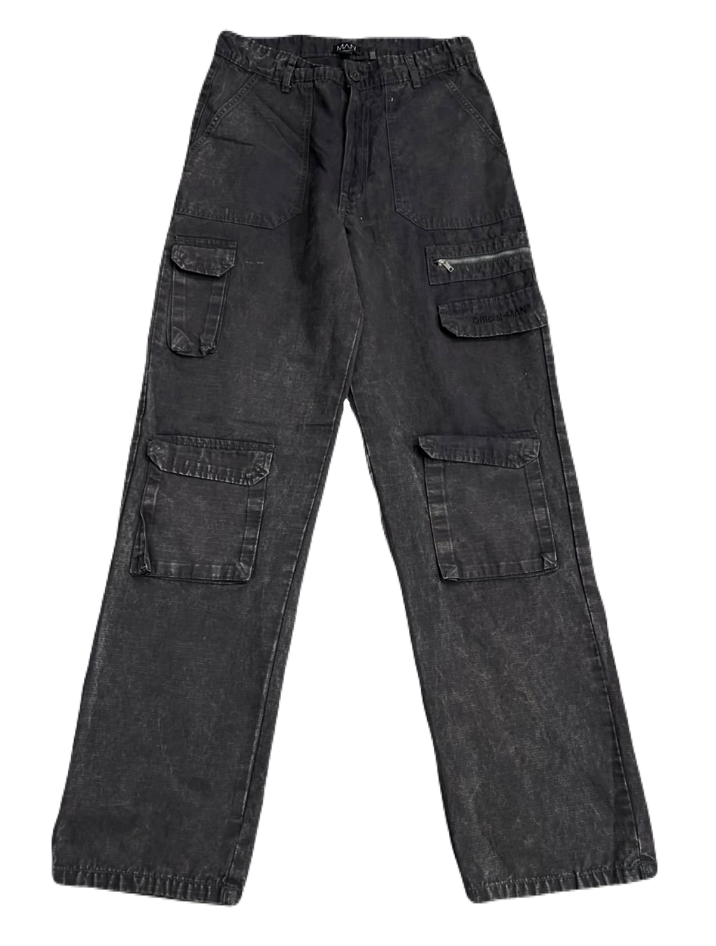 Vintage-Style Washed Brown Cargo Pants (Waist 32)