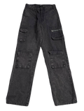 Vintage-Style Washed Brown Cargo Pants (Waist 32)
