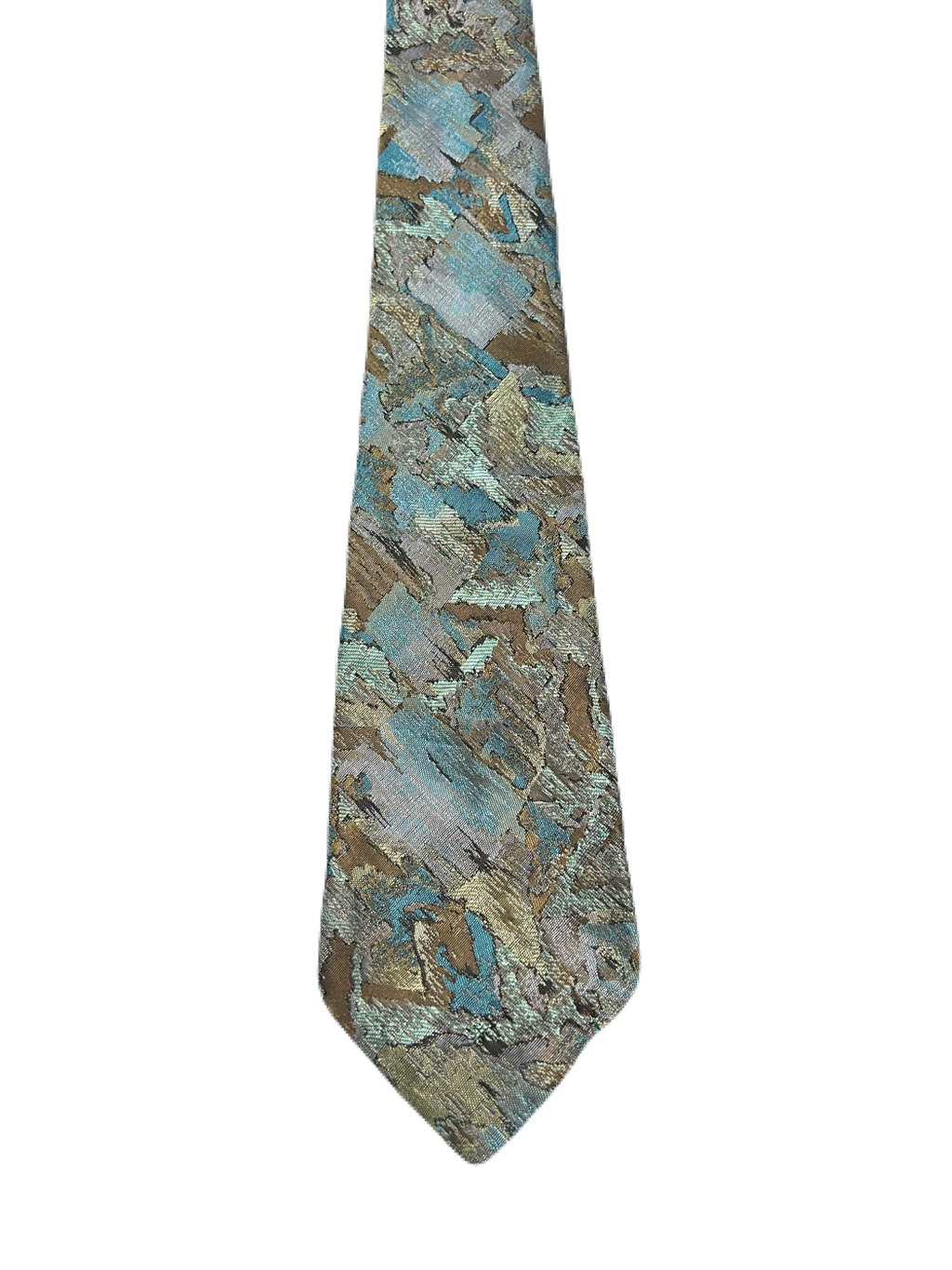 Burton Blue & Brown Abstract Embroidered Tie