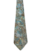 Burton Blue & Brown Abstract Embroidered Tie