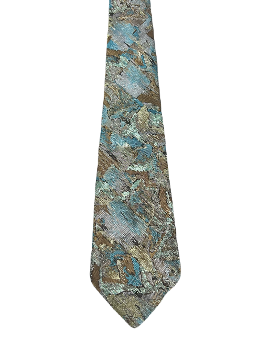 Burton Blue & Brown Abstract Embroidered Tie
