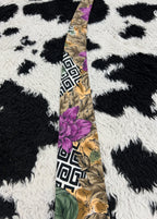 Purple Flowers Graphic Tie