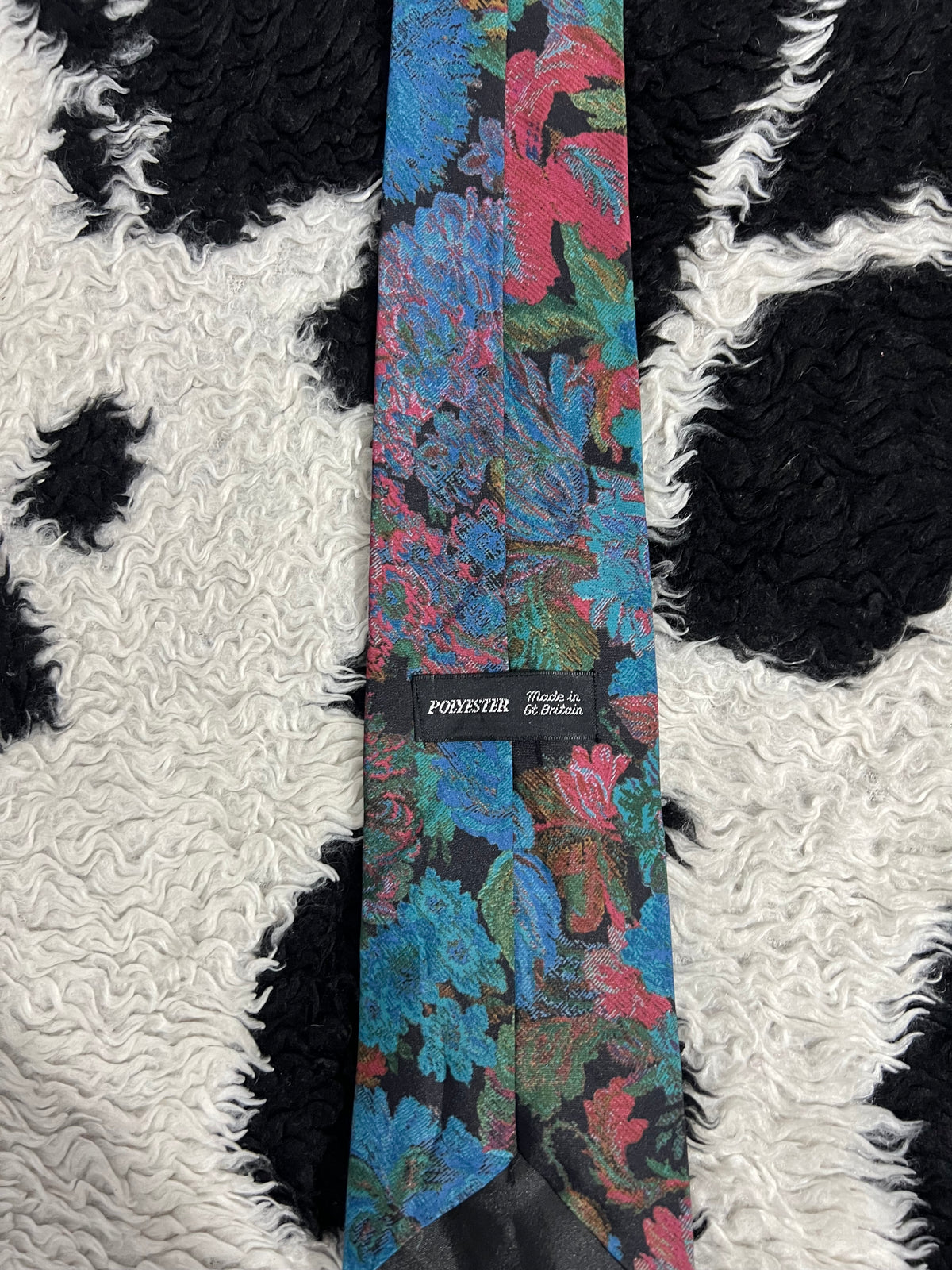 Black & Pink Floral Tie