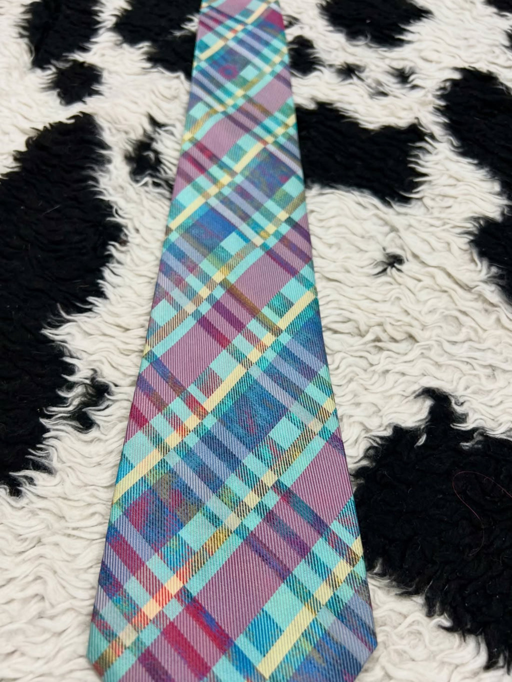 Plaid Blue Purple & Lavender Tie