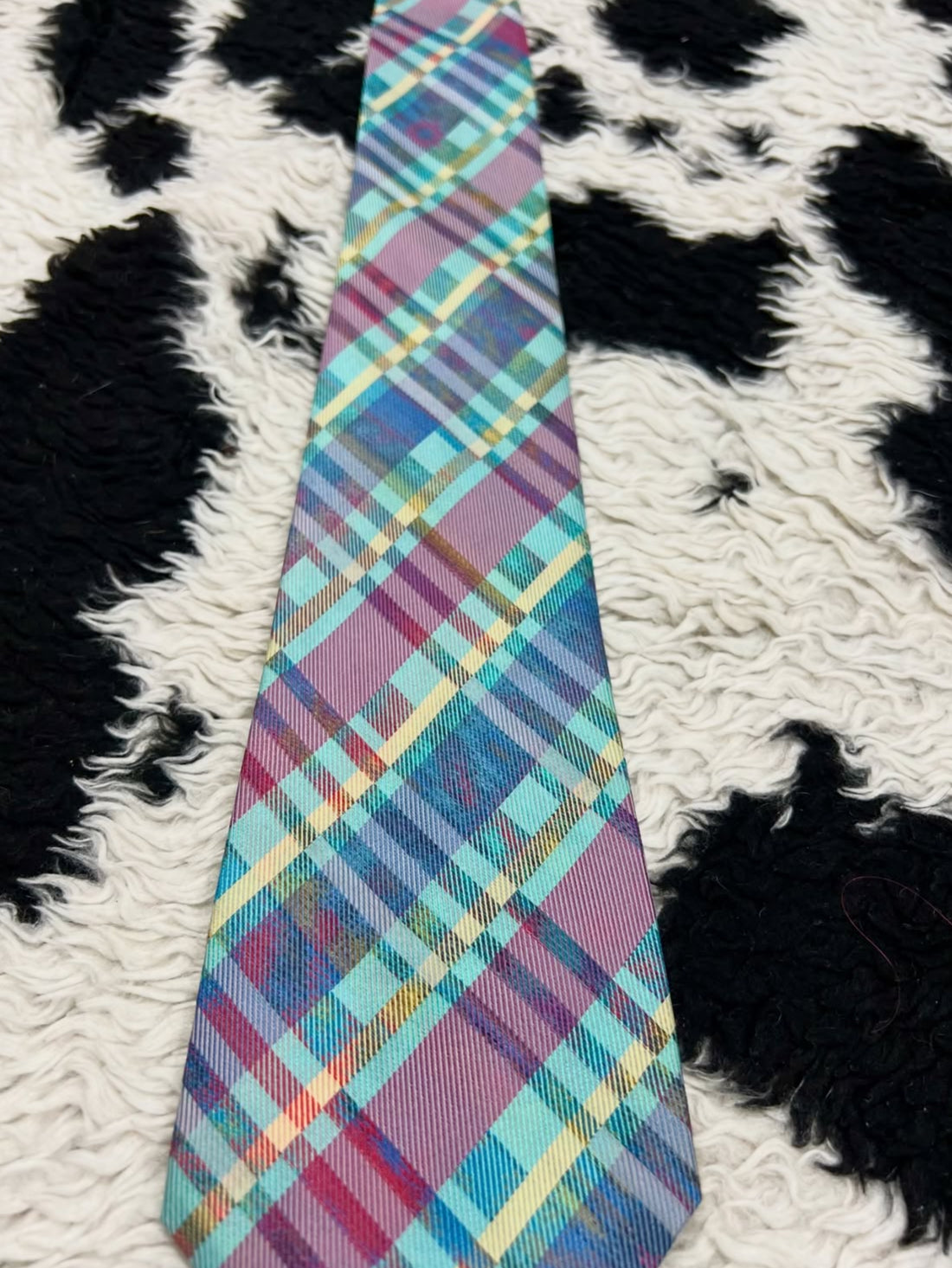 Plaid Blue Purple & Lavender Tie