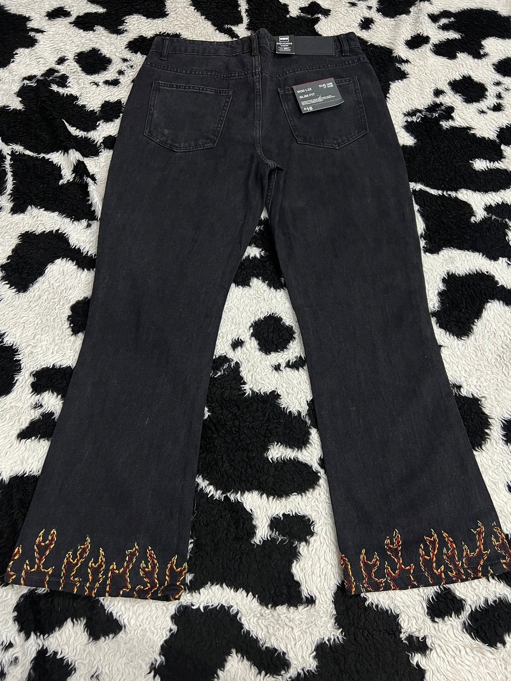 Fire Embroidered Pants (Tagged) (Waist 34)