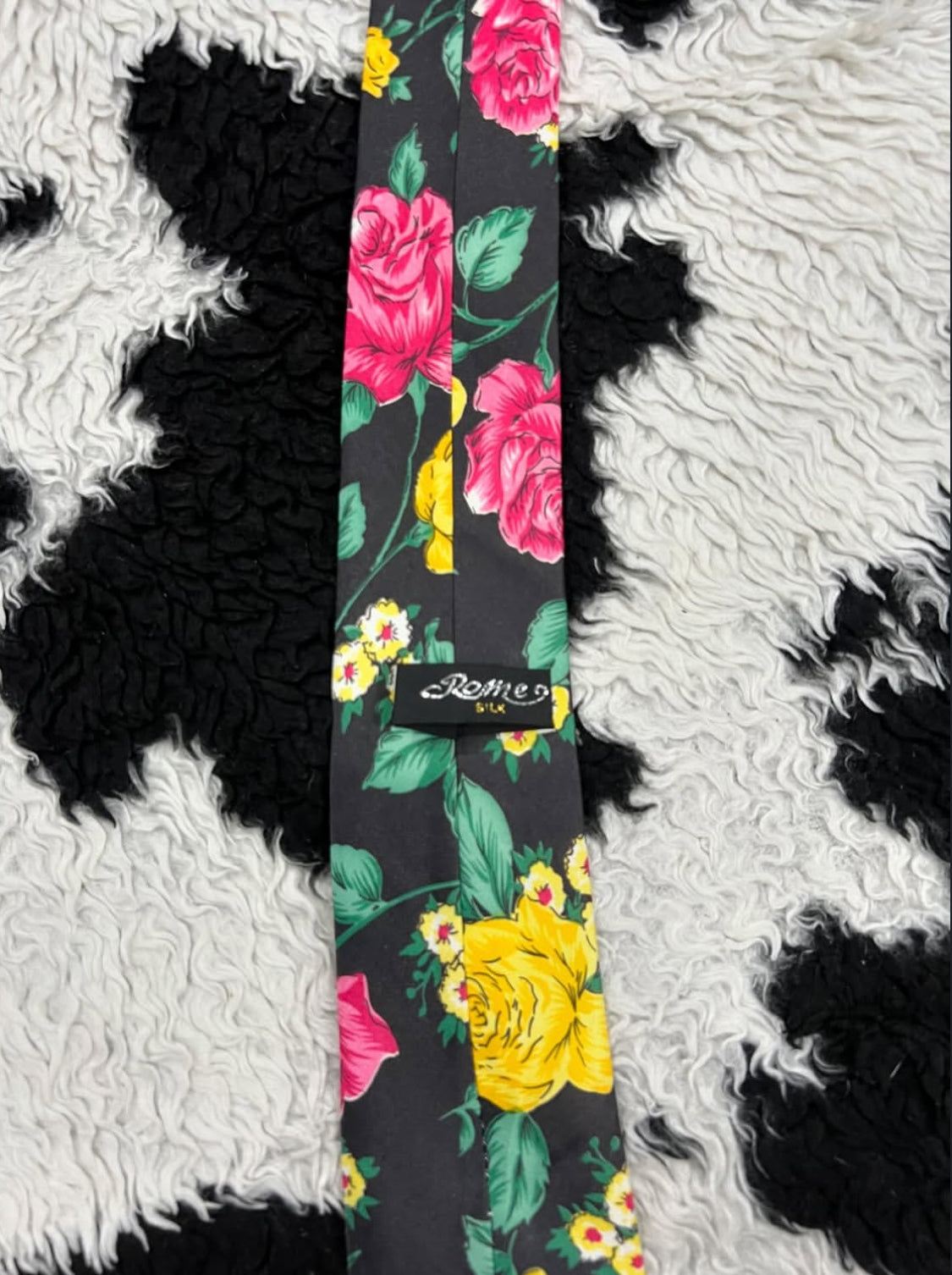 Yellow & Pink Roses Tie