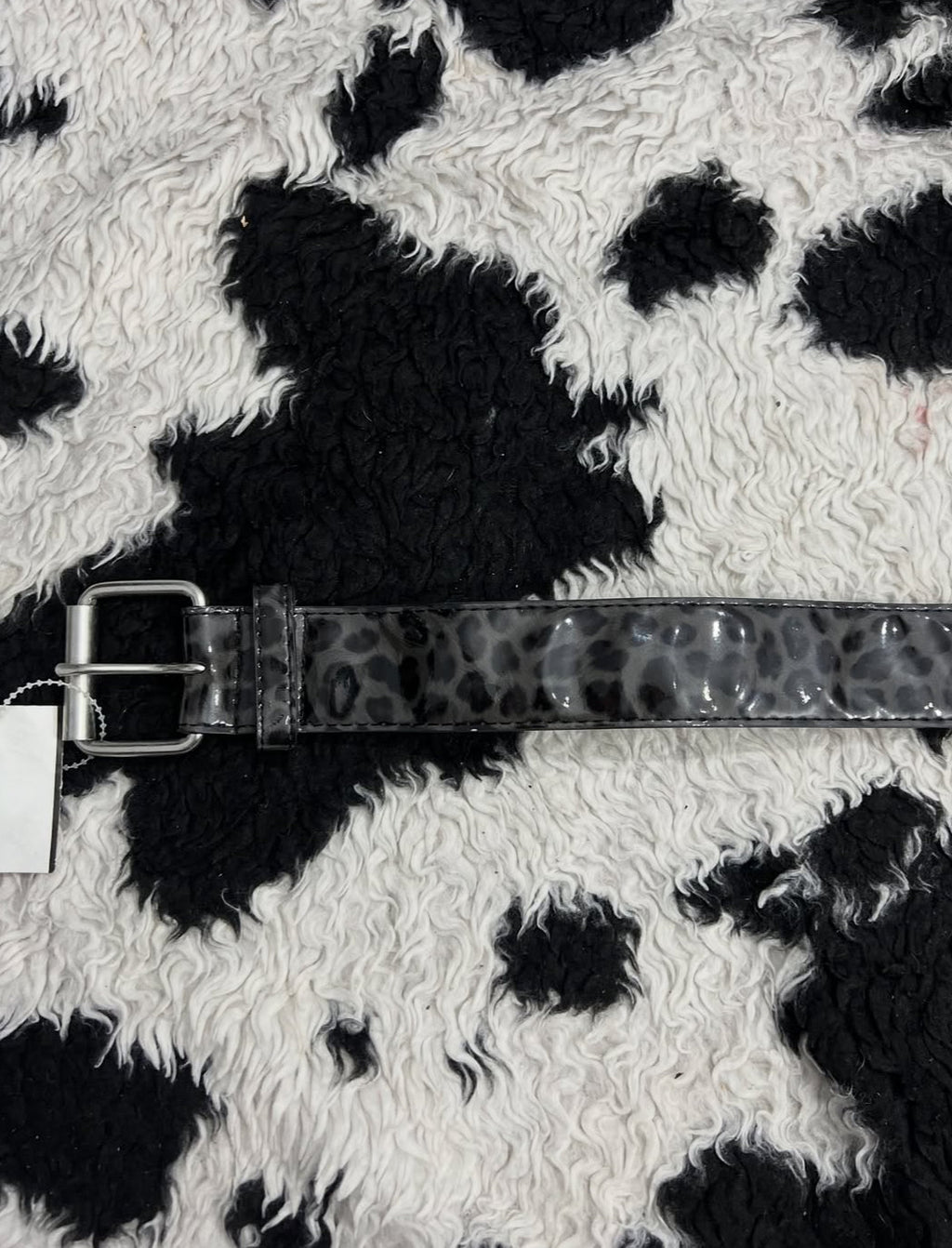 Grey Cheetah Print Belt