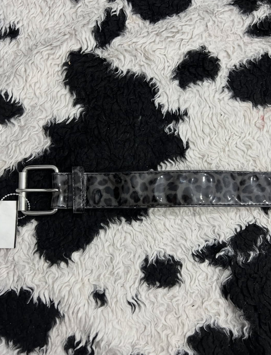Grey Cheetah Print Belt