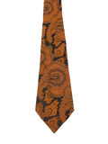 Black & Orange Paisley Embroidered Tie