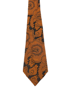 Black & Orange Paisley Embroidered Tie
